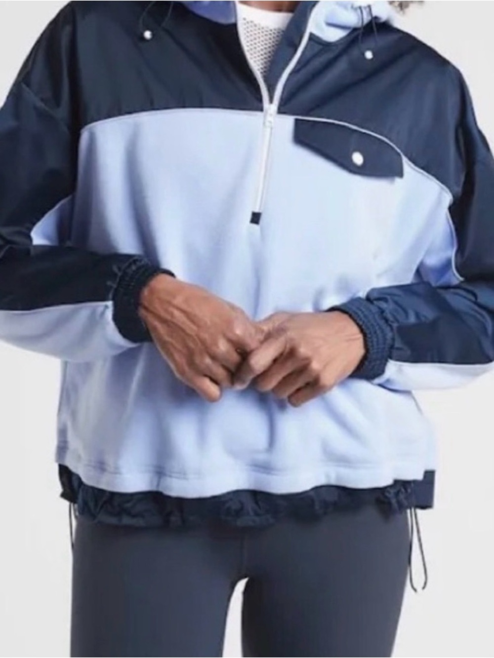 Athleta Two-Tone Quarter-Zip Pullover